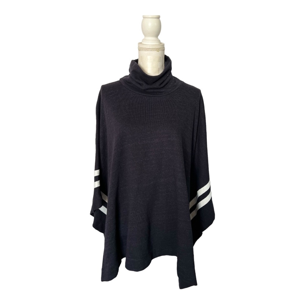 SUNDRY Anthropologie Women's  Cowl Neck Striped Poncho ONE SIZE NWOT - Picture 6 of 11
